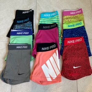 Nike pro shorts 10 pairs